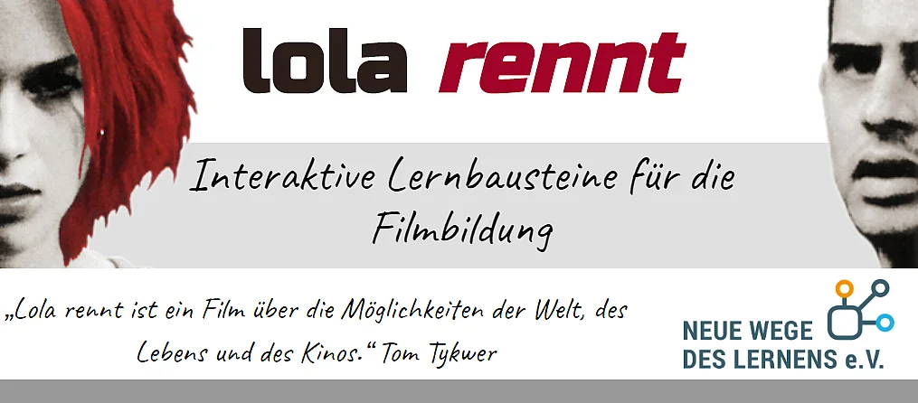 Screenshot der Webseite zu Lernbausteinen zum Film "Lola Rennt"
