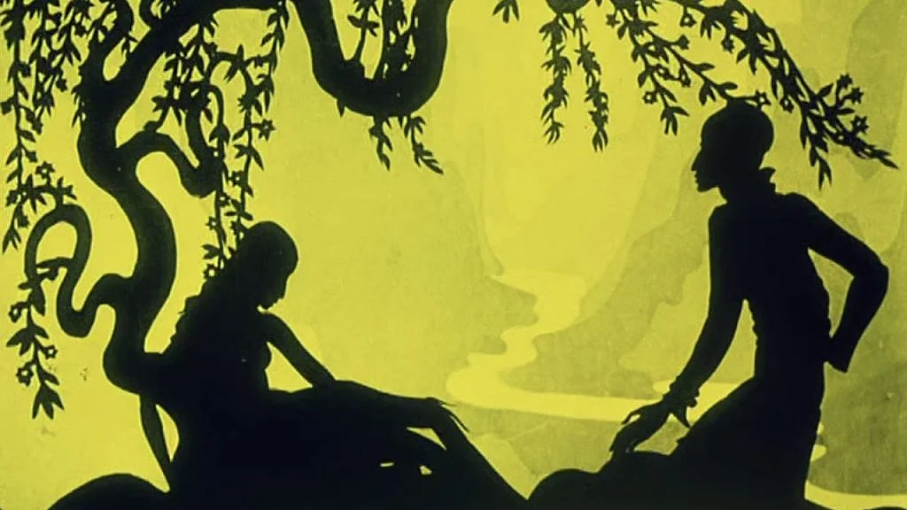 Scherenschnitt aus einem Film von Lotte Reininger